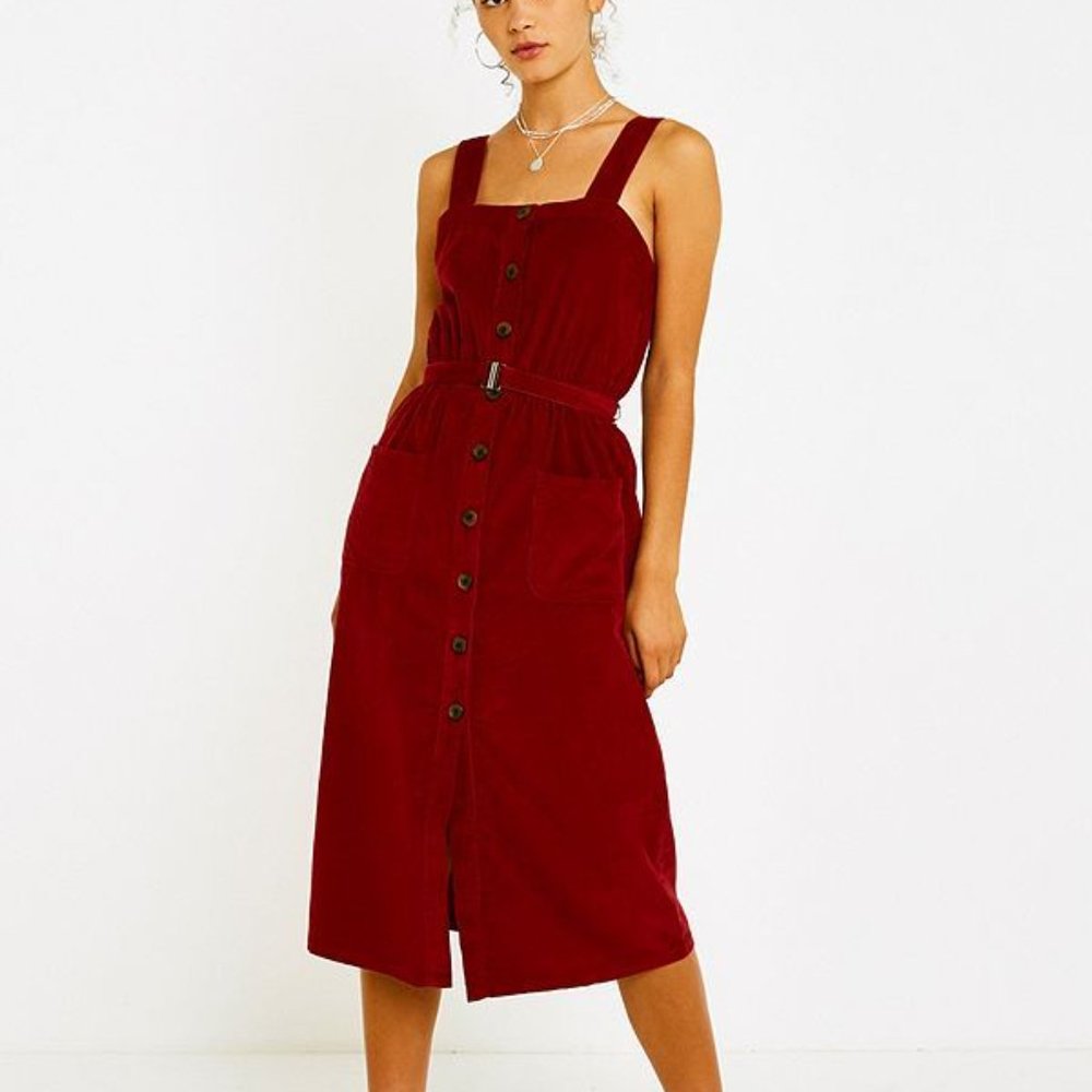 ❌ SOLD ❌ Urban Buttondown Red Corduroy Dress - Picture 6 of 11